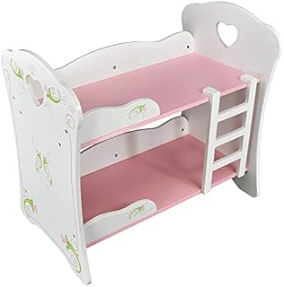 The Magic Toy Shop Bibi Doll - Dolls Wooden Bunk Bed Cot Bed Doll Furniture Set for Baby Dolls and Reborn (Bunk Bed)