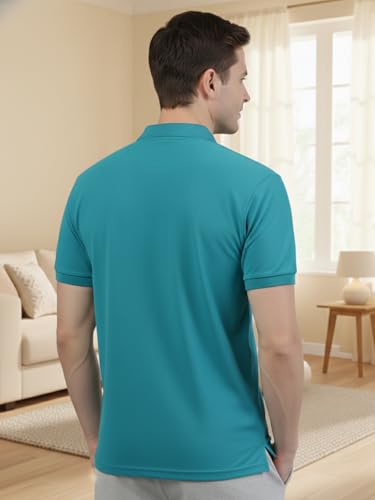 Image of Lux Cozi Men's Cotton Solid Polo Tshirt | Collar Tshirts | Half Sleeves | Stylish & Premium All Day Wear | Pack of 1