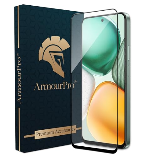 Image of ArmourPro Tempered Glass for Honor X7C - 9H Screen Protector with Black Border, Anti Scratch, Edge-to-Edge Coverage, HD Clarity, Smooth Touch, Case Friendly | Black