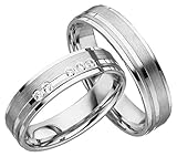 JC Eheringe Verlobungsringe Trauringe Freundschaftsringe Silber 925 Sterling * inkl. GRATIS Etui und Zirkonia Steine S030