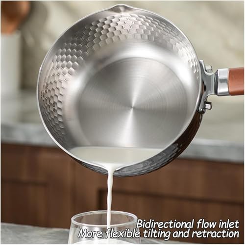 Olla de cocina japonesa de inducción con mango de madera para leche y sopa 5