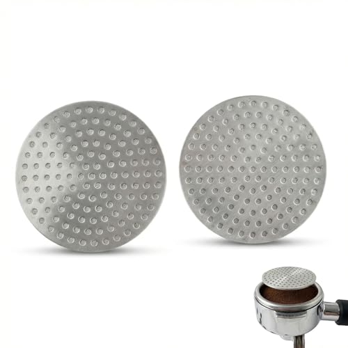 Solvio 2PCS 53mm Espresso Puck Screen Reusable 316 Stainless Steel Coffee Puck Screen 0.8mm Thickness Metal Coffee Filter for Consistent Extraction Compatible with 53mm Portafilter Baskets