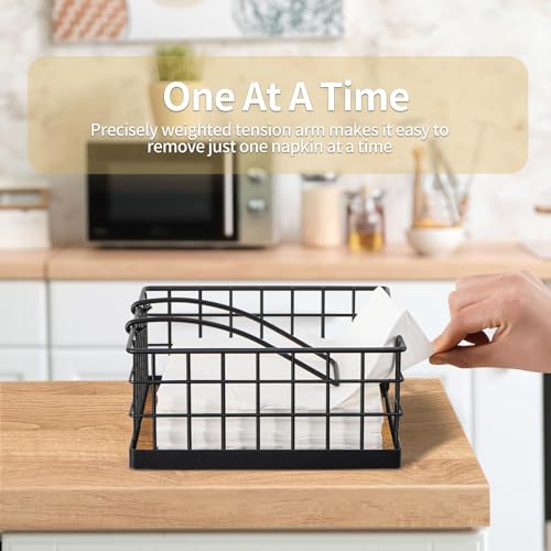 Honiter-Napkin-Holder-for-Table-Farmhouse-Napkins-Holder-with-Weighted-Arm-Wood-Napkin-Holders-for-Kitchen-Flat-Napkin-Dispenser-for-Countertop-Dining-Room-Rustic-Brown Honiter Napkin Holder for Table Farmhouse Napkins Holder with Weighted Arm Wood Napkin Holders for Kitchen Flat Napkin Dispenser for Countertop Dining Room Rustic Brown