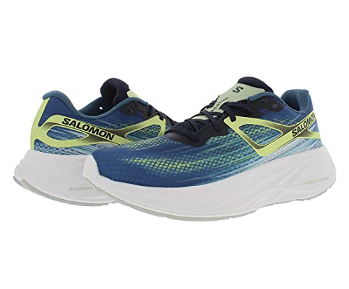 Salomon Aero Glide Mens Shoes Size 9.5, Color: Blue Ashes/Dark Sapphire/Sunny Lime-Blue3