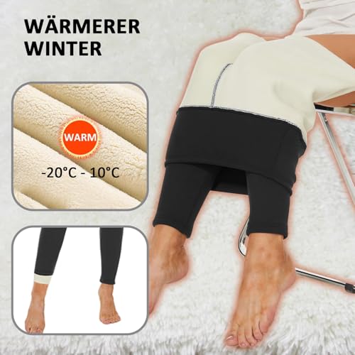 AMIYOYO Thermo Leggings Damen Gefüttert Leggings Fleece Thermohose Verdickte Plüsch Leggins Blickdicht Samt Thermounterwäsche Warm Strumpfhose Winter