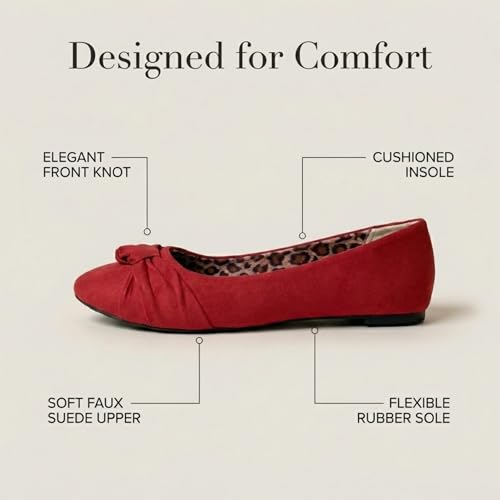 Image of Women's Flats with Knot Front Cute Ballet Flats for Women Casual or Dressy Shoes for Women Comfortable Flats Womens Shoes