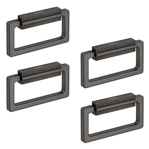 Image of Plantex Rajwadi Drawer Kadi /Drawer Handle /Kadi for Drawers /Pull-Push Kadi for Home /Office Cabinet - Pack of 4 (Satin Black)