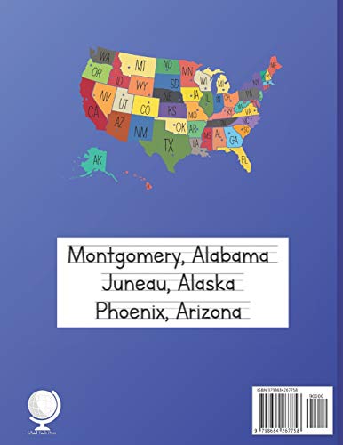 Learn the U.S. States and their Capitals with Primary Manuscript Printing Practice: Learn the States and Capitals Workbook for Kids ages 5-9 | ... (School Tools Press Activity Books) - Image 2