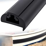 Pushglossy 4 ft Boat Rub Rail Black PVC Marine Rub Rail Universal UV Resistant Edge Strip for Speedboats Yachts Fishing Boats No Cutting Straight Installation Type 2 1/2' W x 1 3/16' H