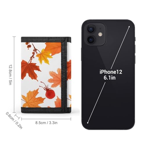 Autumn Maple Leaves Trifold Wallet Coin Purse With 8 Card Slots Credit Card Holder Divided Billfold Wallet2