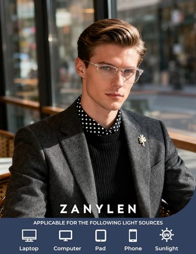 Image of ZanyLen Blue Light Blocking Glasses Men Computer Gaming Glasses For Mens
