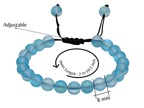 Chocolate Brown Mermaid Glass Bracelet for Women Men's Gifts - Glowing Sea Glass Bracelet - Beaded Adjustable Bracelet3