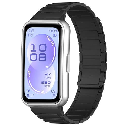 �݊��� For HUAWEI Band 11 Pro/HUAWEI Band 11 Aluminum ��p�o���h �����o���h �V���R���� �_�u�����b�N ���C�o�b�N�� �ȒP���t�� �X�|�[�c�o���h �y�� �h�� �ʋC�� (�u���b�N)