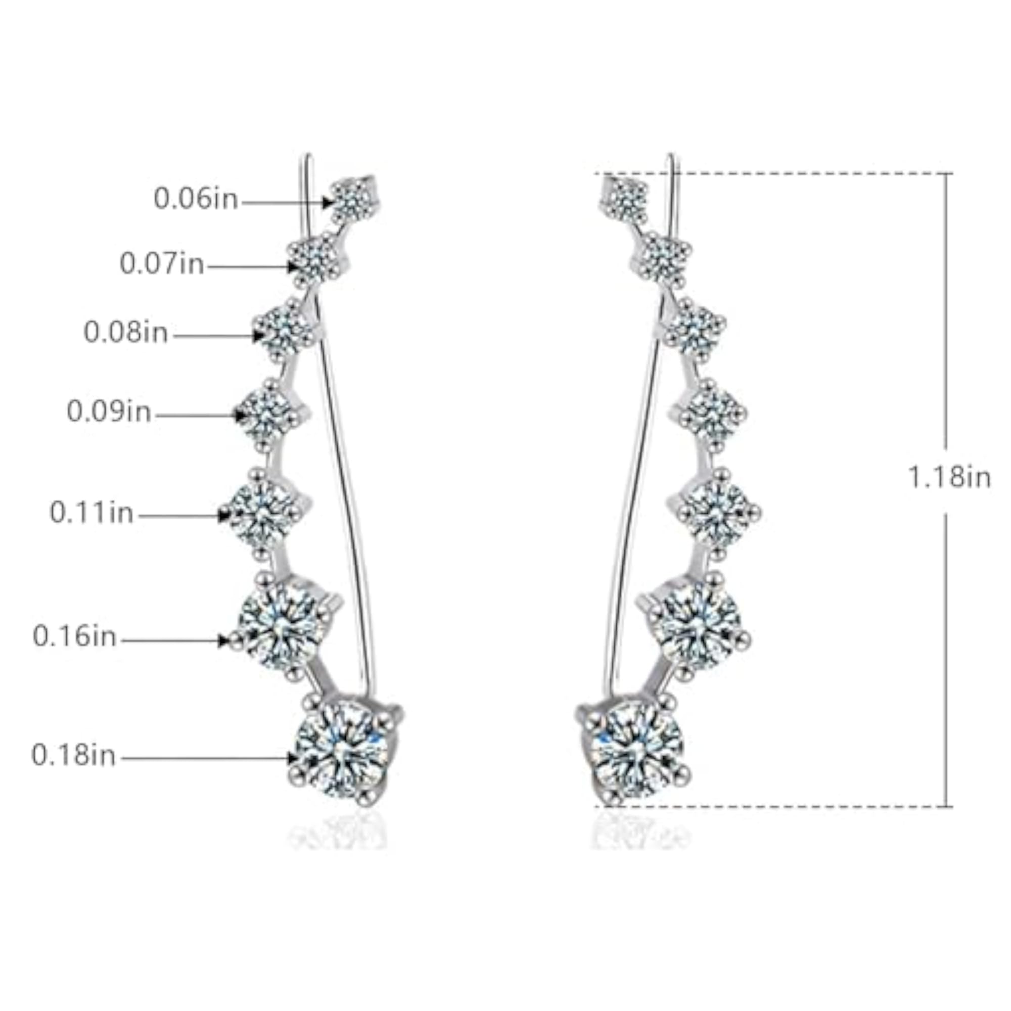 Women's Big Dipper Rhinestone Ear Crawler Stud Earrings