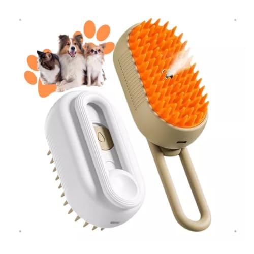 Escova 3 em 1 Massageadora – Escova a vapor para pets, ideal para cães e gatos, com alça dobrável. P