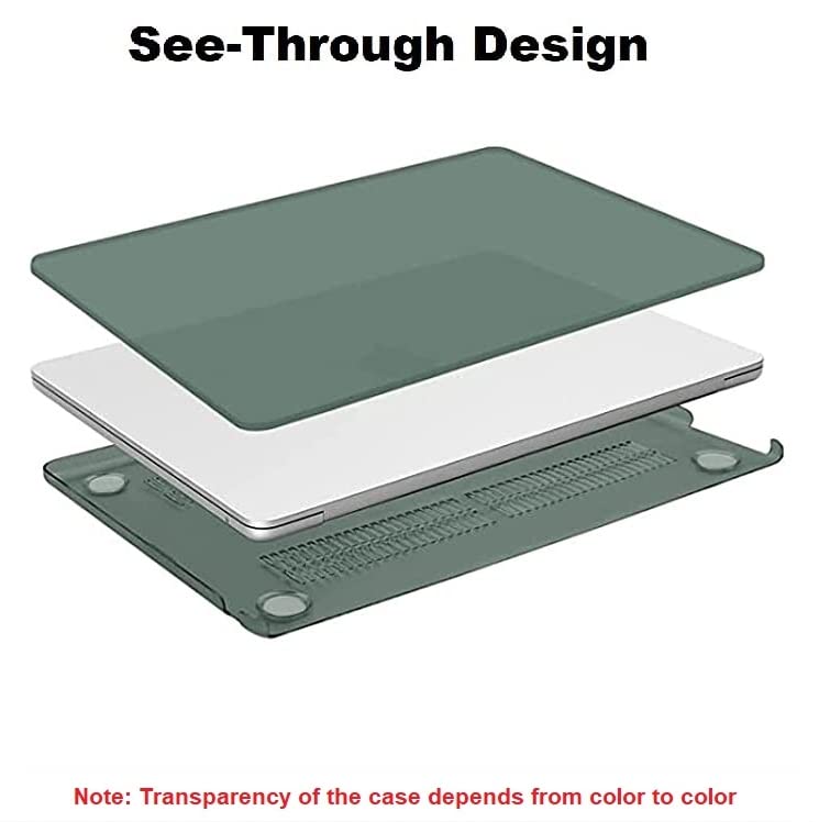 Image of Midkart Case Compatible with MacBook Air 13.6 inch M5 M4 M3 M2 Release 2026-2022 A3449 A3240 A3113 A2681 Touch ID Hard Shell Cover Keyguard Dust Plugs for MacBook Air 13 inch Case, Midnight Green