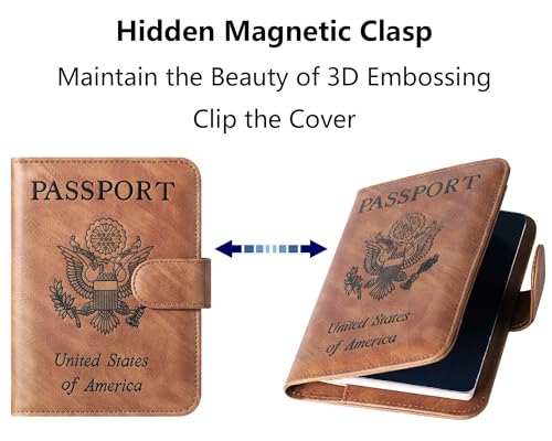 Image of Passport Holder for Travel Essentials, Passport Cover, Rfid Blocking Wallet | Travel Wallet, Leather, Passport Case, Travel Accessories, Vacation Luggage Must Haves, for Men Women