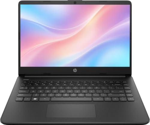 Image of HP 13.8 inch HD Laptop, Windows 11 OS, Intel Celeron Processor Up to 2.59 GHz, 4GB RAM, 64GB Storage, RJ45, Super-Fast WiFi, Pastel Black, Renewed