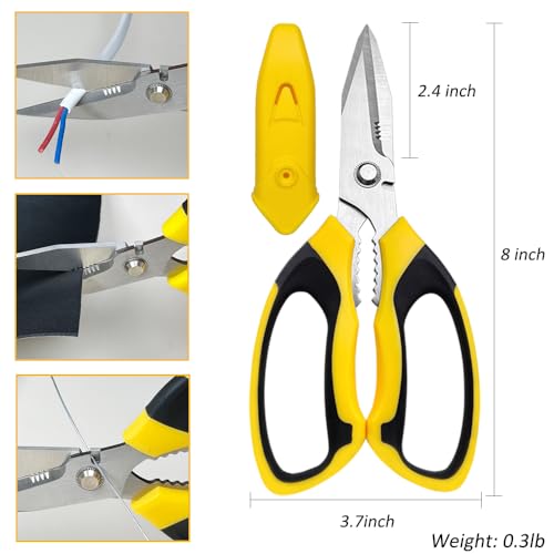 Iedetok Utility Scissors Heavy Duty, Ultra Sharp Blade Shears With Protective Case, Multipurpose Stainless Steel Scissors For Cutting Cardboard thumb #5