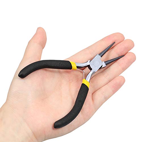 Image of Mini Round Nose Pliers for Jewelry Making Smooth Jaw 5 Inch Wire Looping Pliers Wire Bending Pliers Jewelry Making Tool Precision Handcraft DIY Hand Tool for Wire Looping Wrapping Beading