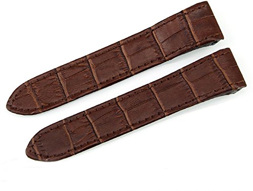 20mm Alligator Grain Leather Strap Watch Band Fits For Santos100 XL Non-Chronograph (Brown)
