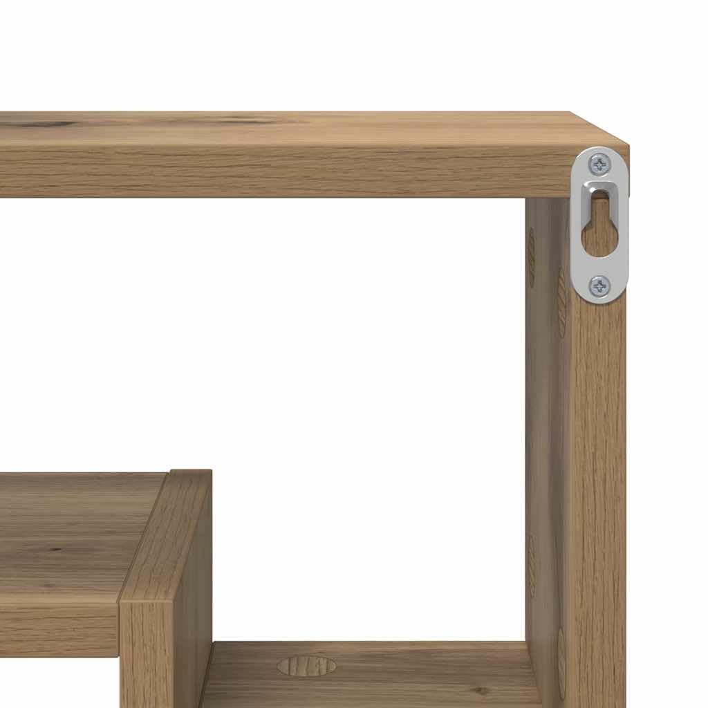 Regał ścienny z dębu Artisan 82 x 15 x 51 cm, materiał drewnopochodny, pływający design, nowoczesny regał na książki, zajmuje mało miejsca montaż ścienny do salonu, sypialni