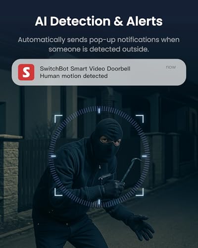 SwitchBot Doorbell Camera Wireless, 2K Video Doorbell with 4.3 Inch Screen, Head-to-Toe View, 2-Way Audio, Motion Detection, Wireless Intercom System, Compatible with Alexa - Image 6