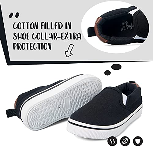 Image of K KomForme Boys & Girls Slip on Shoes, Toddler Canvas Walking Shoes | Lightweight, Comfortable