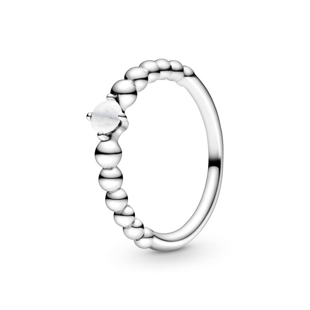 Amazon.com: Pandora Milky White Beaded Ring (Sterling Silver