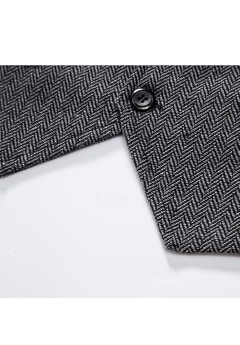 Men's Classic Herringbone Vest Single Breasted Slim Fit Casual Tweed Blended Waistcoat4