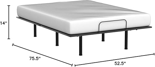 Miniatura 2 de LUCID Base de cama ajustable L150, Bluetooth, aplicación para teléfono, inclinación de cabeza y pies, masaje dual interactivo, control remoto