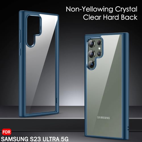 Image of TheGiftKart Ultra-Hybrid Shockproof Back Cover Case for Samsung Galaxy S23 Ultra 5G | Camera Protection Bump | Hard Cover Case for Samsung S23 Ultra (PC & TPU, Crystal Clear Back, Green Sides)