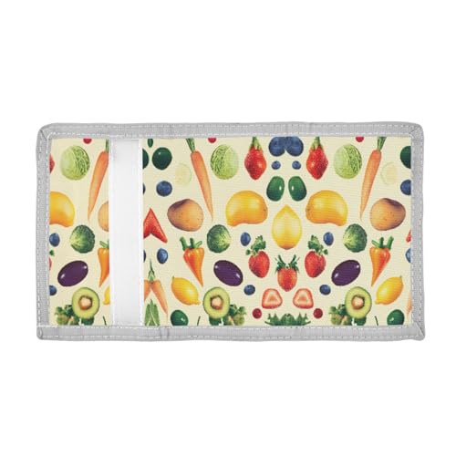 ALAZA Kids Wallets for Boys Girls Toddler Trifold Wallet Children Small Vegetables Yellow with Zipper Coin Pocket2