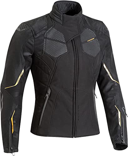 Cell Damen Motorrad Textiljacke - Schwarz Gold - XS - female