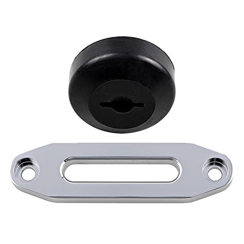 Aluminum Hawse Fairlead + Rubber Stopper Line Saver Compatible with ATV UTV 4x4 Truck Winch Rope 3/16