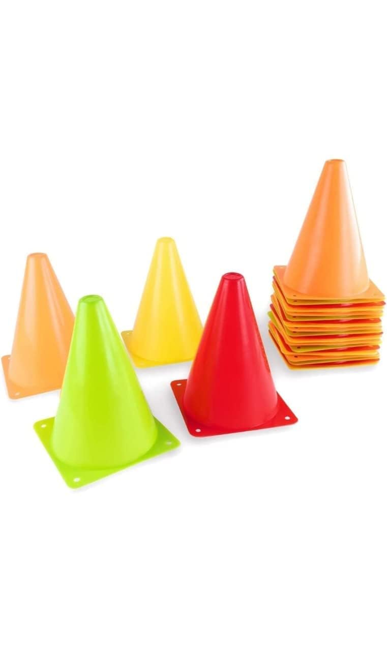 FSENTERPRISES 6 inch Plastic Cone Marker Set for Field Marking Equipment Football Training Saucer Cone Cricket Training Agility Cones (Pack of 18)(18)-image-25