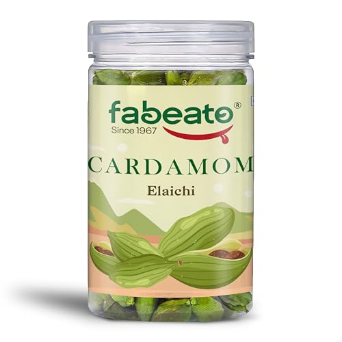 Image of Fabeato Whole Green Cardamom - 8mm Bold | Premium Elaichi | No Artificial Colors | Antioxidant-Rich Spice for Tea & Cooking | Supports Heart Health and Immunity, 50 gram