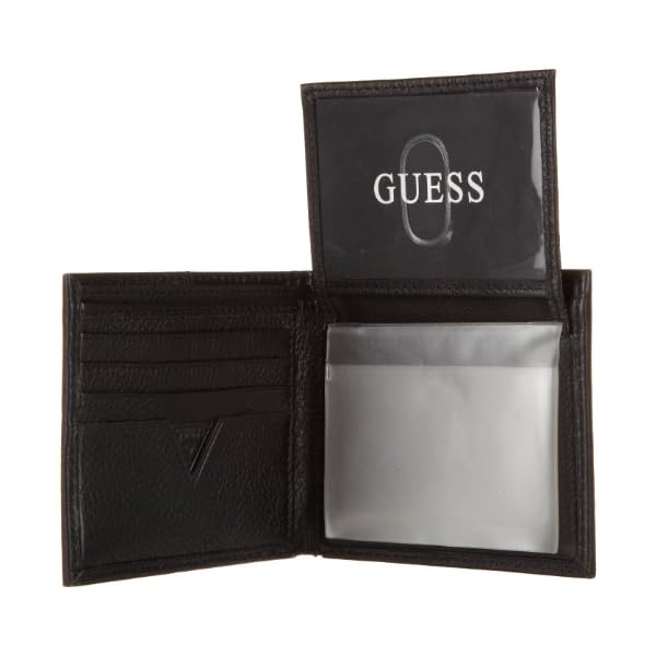 GUESS Men's Leather Slim Bifold Wallet, Black, One Size - Image 6