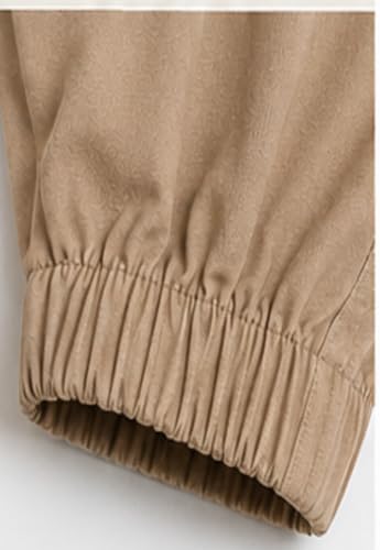 Image of Men's Jogger Cargo Pants | Stretchable Cotton Blend Utility Trousers | Regular Fit Multi Pocket Casual Bottom Wea