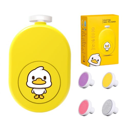 LUFFCABO Electric Baby Nail File, Safe Electric Baby Nail Trimmer with Interchangeable Pads, Low Noise Newborn Nail File, Baby Nail Buffer and Nail Polish, Compact Nail Trimmer for Baby Grooming Kit