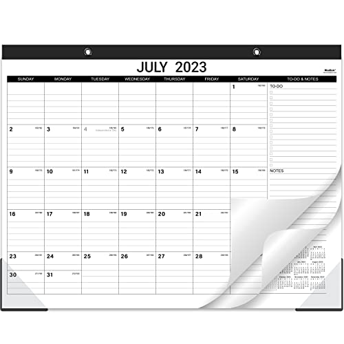 Desk Calendar 2023-2024 - Large Desk Calendar 2023-2024, Jul. 2023 - Dec. 2024, 22" X 17", Large Ruled Blocks, Tear Off Design, 2 Corner Protectors & 2 Hanging Hooks #TOP6