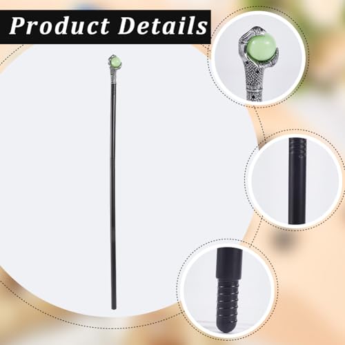 Image of GORGECRAFT Antique Cane Vintage Walking Stick Halloween Party Decorative Cosplay Costume Cane Handle Knob Costume Accessories