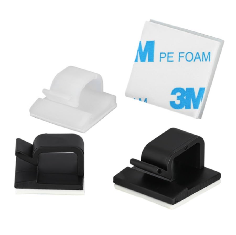 50PCS Clips Adhesivos para Gestión de Cables Eléctricos, Organizador de Cables para Pared, Uso en Coches, Oficinas y Hogares, Negro, Pequeño miniatura 2