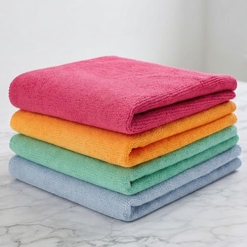 Image of Cutting EDGE 300 GSM Car Microfiber Cloth, Multicolor, 40x30 cm (Set of 4) | Material: Microfiber, 300 GSM, Small Size, Ideal for Car, Bike, Glass & Dashboard Cleaning, Soft, Lint-Free & Scratch-Free