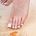 DANNI & TONI Semi Cured Gel Toenail Strips White (White Topaz) Gel Toenail Stickers Glazed Pedi Strips 37 Stickers