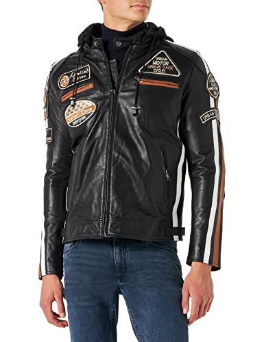 URBAN 5884 Motorradjacke Herren Leder, Herrenjacke aus Lammleder, verstaubare Protektoren für...