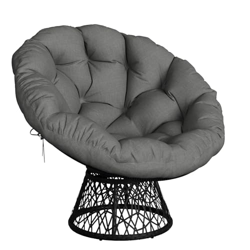 GarveeHome Papasansessel, gemütlicher Drehsessel mit Kissen...