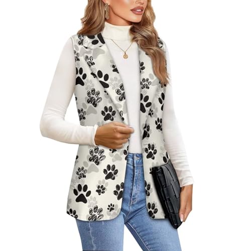 Women's Sleeveless Vest Tank Tops Business Casual 1 Button V Neck Waistcoat for Party Daily Work Size S-5XL2