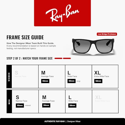 Image of Ray-Ban RB4165F Justin Classic Square Sunglasses for Men