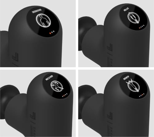 Image of Sharper Image PowerBoost Reach Massage Gun| Guided Massage Program| iOS Android Apple Watch App| Hot + Cold Therapy| Touchscreen| Extension Handle| Deep Tissue Percussion Massager| Gifts for Men Women